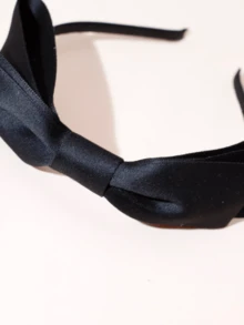 1PC Women's Double Bow Headband Hairband Headwear, Suitable For Daily Work Festival Party Matching - Black - View 3