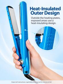 Blue Flat Iron Hair Straightener And Hair Curling Iron For Hair, Hair Curler For Hair And Hair Curlers, Curling Hair Tool And Hair Tools For Styling, Hair Salon Equipment And Hairstylist Essentials, Hair Curl And Curls For Curly Styles And Hair Care - Royal Blue - View 5