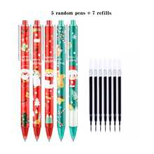 12 PCS Cartoon Christmas Gel Pen Set, Assorted Styles, 0.5mm Black, Back-To-School Season, Exam Practice Pens, Christmas Gift, New Year Gift - Multicolor - View 10