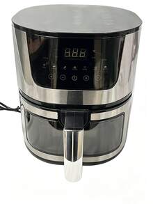 SOKANY 4.5L 氣炸鍋，1400W 附觀察窗，9 種食物時間與溫度指南，7 種烹飪預設與數位觸控控制 - 銀色 - 查看 6
