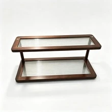 Multi-Layer Desktop Cup Holder Storage Rack, Minimalist Bar Wine Glass Coffee Cup Display Stand, Tea Table Tea Set Organizer Shelf - Brown - View 12
