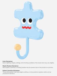 Cute Cartoon Puzzle Shape Adhesive Hook, No Drill Wall Mount Hanger, Colorful Versatile Self Adhesive Hook For Bag Hair Accessory Key, Room Wall Decor, Kitchen Bathroom Bedroom Dorm Office Organization, Christmas Valentine's Day Gift - Multicolor - View 12