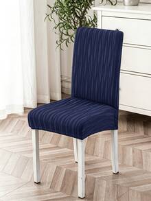 Minimal Vertical Striped Chair Slipcovers, Full Wrap Cream Textured Fabric Chair Covers. Multi-Size, Dustproof & Stain Resistant. Perfect For Dining Room, Balcony, Patio & Holiday Parties, Refresh Your Old Chairs. - Multicolor - View 19