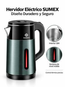 2.0L Electric Kettle, Stainless Steel Electric Tea Kettle, 1000W, Automatic Power-Off Protection, Stainless Steel - US A Type Plug(110-127V) - View 2