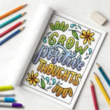 Affirmation Bold & Easy Coloring Book For Adults ,Positive Quote Heartfelt Words Cloud Star Rainbow Large Print ,Simple Line Art Gentle Calming Relaxing Stress Relief Coloring Pages For Women Hobby Lovers, 120gsm Thick Inner Paper - Positive Words - View 10