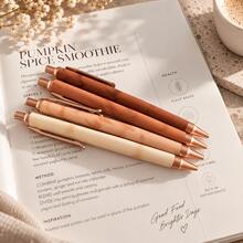 Funfull 4Pcs New Wood-Grain-Like Aesthetic Gradient Color Fine Foint Gel Pens For Journaling Note Taking Silent Click - Vintage Gradient Gel Pen - View 6