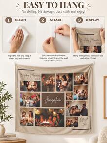 1pc Customizable Personalized Wall Tapestry, Custom Image, Fashion Home Decor, Suitable For Men And Women, Perfect For Mother's Day, Graduation Ceremony And Other Occasions, Multi-Functional, Highly Decorative - Multicolor - View 5