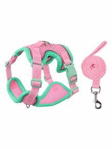 1pc Reflective Adjustable Dog Harness With Breathable Mesh, Thickened Top Handle, Double D-Rings And Quick-Release Buckle, Suitable For Small, Medium And Large Dogs, Pet Vest, Pet Harness And Leash Set, Decorative Pet Clothing - Multicolor - View 13