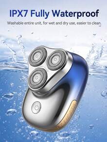 SKYWORTH 1pc IPX7 Waterproof Mini Portable Electric Shaver, Gentle Shaving, Compact & Easy To Carry, Fully Washable - Yuan Shi 3-head - View 4