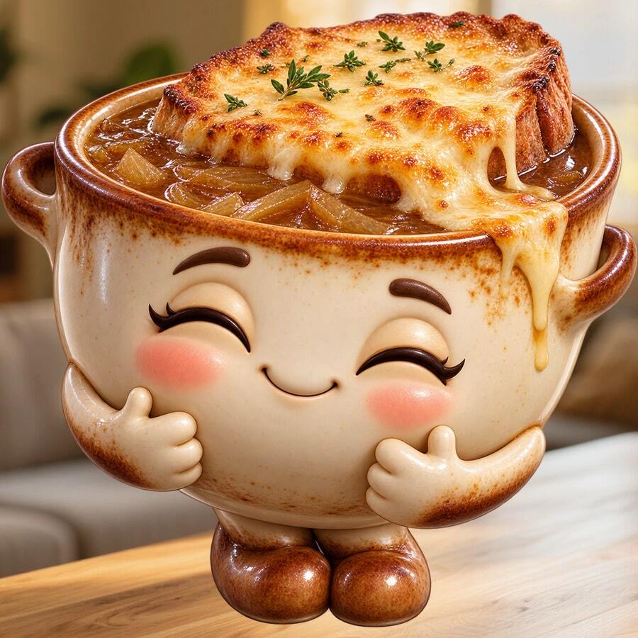 Cozy French Onion Soup Fridge Magnet, A Paris Bistro Story For Slow Kitchen Evenings For All Metal Surfaces Throughout The Home - A - View 1