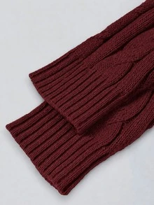 男士半拉鍊針織 Polo 毛衣，老錢風，純色，百搭通勤穿搭，秋冬款 - 紅色 - 查看 4