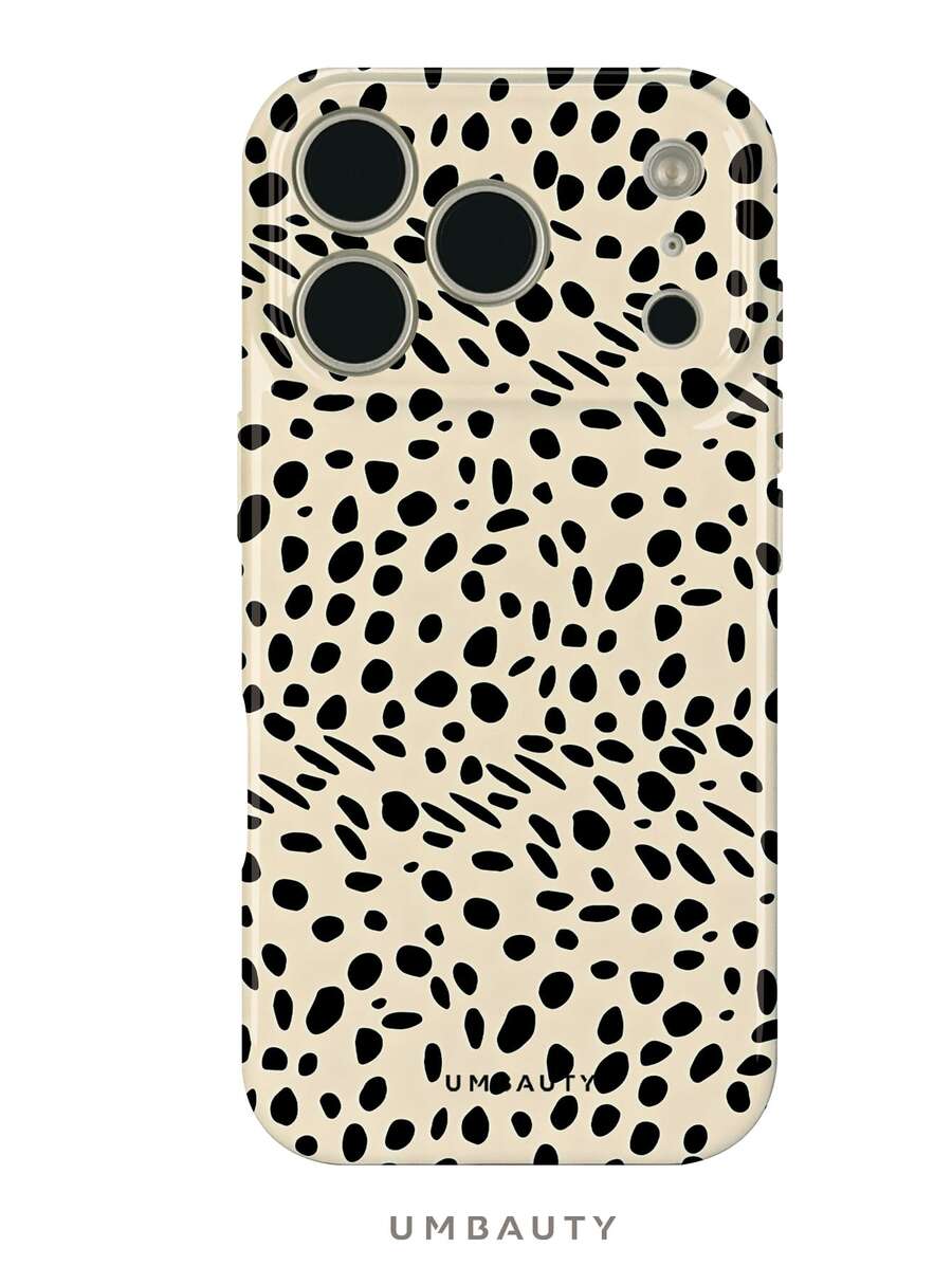 UMBAUTY 1pc Beige Background With Asymmetrical Spotted Pattern Design, Compatible With Phone 18 Pro Max, Fits Apple 18/17/16/15/14/13/12/11 Pro Max/Plus/Mini 17e, Full Coverage High-Definition Printed Soft Shell Phone Case, Screen/Lens Raised Protection, Unisex, Ideal Gift For Girlfriend On Halloween, Valentine's Day, Easter, Wedding Season And Birthday - Multicolor - View 1