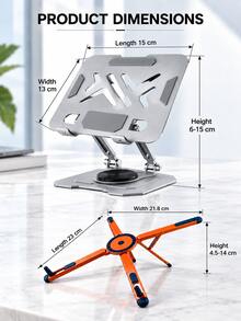 Foldable Laptop Stand, Adjustable Aluminum Alloy Laptop Base, Portable 360 Degree Rotating Computer Stand, Ergonomic Desktop Stand, Suitable For Macbook Laptop Tablet, Height Adjustable Heat Dissipation Design, Travel Office Workstation Accessory, Universal Device Stand - View 11