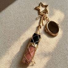 1pc Metal Woven Lipstick Mesh Pouch Keychain Heart & Star Shaped With Foldable Makeup Mirror Lip Gloss Storage Bag Pendant Portable Touch-Up Accessory Autumn Outfit Essential - Multicolor - View 9
