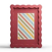 1pc Wavy Multicolor Photo Frame (Red, Yellow, Blue, Green, White, Black, Pink, Purple, Grass Green), Fashionable And Versatile Home And Office Decor - Suitable For Desktop And Wall Display, Perfect Housewarming Gift (Photo Not Included) - Multicolor - View 97