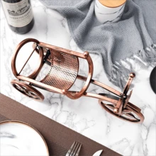 Creative European Style Wine Rack Home Wine Cabinet Wine Bottle Holder Iron Art Red Wine Rack Light Luxury Vintage Style Slanted Holder - Bronze - View 5