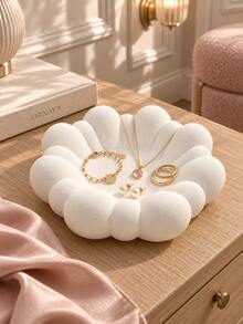 1pc Marshmallow Shaped Jewelry Tray, Decorative Jewelry Storage Dish, Suitable For Rings, Earrings, Necklaces, Bracelets And Keys, Cute Vanity Storage Box, Suitable For Bedroom, Nightstand, Entryway, Desk, Aesthetic Room Decor Gift, Suitable For Women And Girls - Multicolor - View 2
