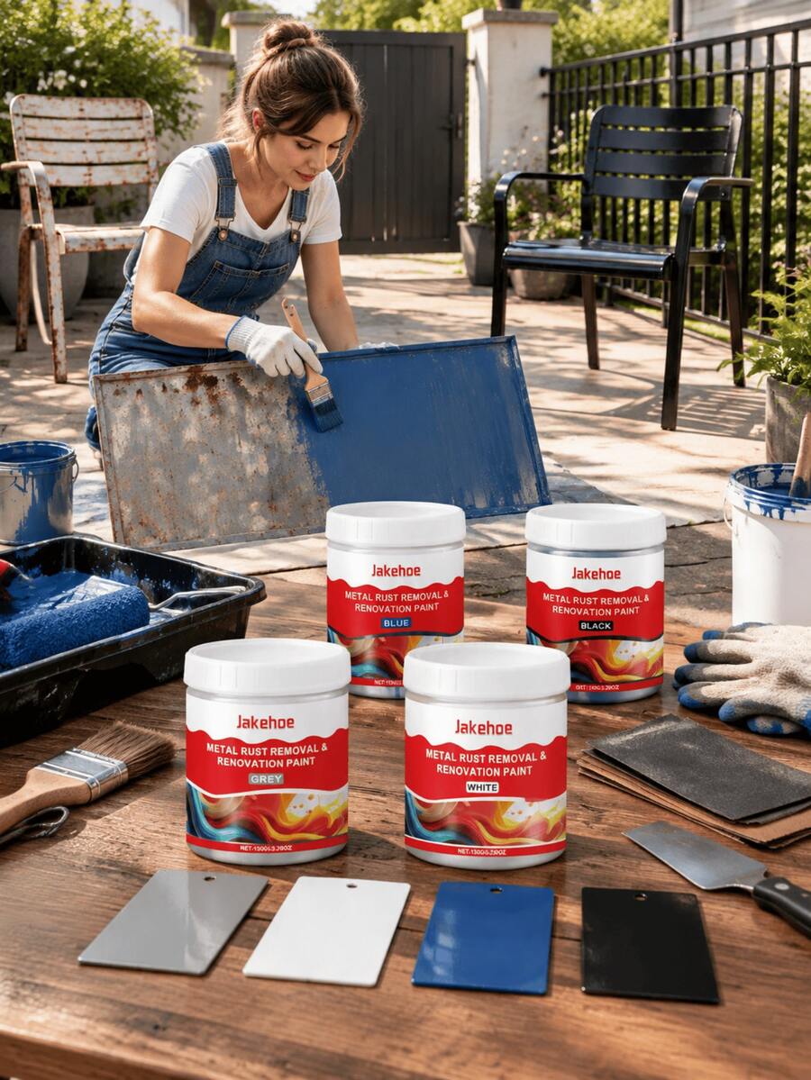 Jakehoe 水性防鏽金屬漆，金屬表面防水保護塗料，家具、大門、欄杆與居家翻修耐用底漆，多色可選