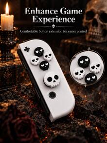 جيمدورا – مجموعة أغطية عصا التحكم وأزرار الاتجاهات لوحدات تحكم سويتش NS2/Joy-Con (نمط الجمجمة/الزهور) – تصميم مضاد للانزلاق؛ هدية مثالية للاعبي سويتش، مثالية لعيد الهالوين أو عيد الميلاد - مشاهدة 6