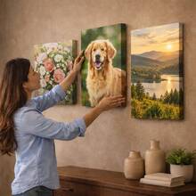 1組木製畫布框松木內框DIY框架套件，適用於30x40cm 40x60cm 50x70cm畫布，鑽石畫、畫廊式包邊油畫、牆面藝術裝飾（畫布尺寸必須大於框架），入厝禮物 - 彩色 - 查看 11