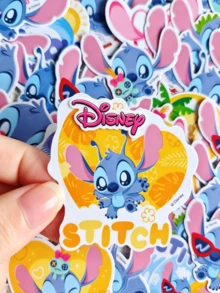 50pcs Disney Stitch Cartoon Pattern Stickers, Self-Adhesive Asymmetrical Shaped Stickers, Suitable For Scrapbooking And Notebooks - Ideal Christmas Gift - Multicolor - View 6