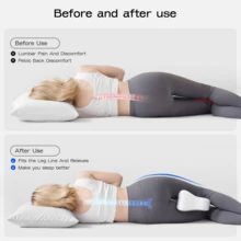 1pc Ergonomic Memory Foam Leg Pillow, Contoured To Leg Curve, Side Sleeping Leg Support Pillow, Removable Washable Pillowcase, Home Rest Bedroom Sofa Multi-Scenario Sleep Pillow - Baby Blue - View 6