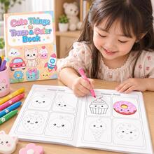Cute Outline Coloring Book For Kids, Fun Contour Tracing And Coloring Drawing Book, Cartoon Simple Line Art Copying And Doodle Painting Practice Workbook, Back To School Learning Supplies, Student Holiday Gift - Multicolor - View 9