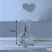 Mini Glass Vase, Mini Home Decor Ornament, Dollhouse Decoration Accessory, DIY Craft Supply, BJD Photography Prop - Multicolor - View 18