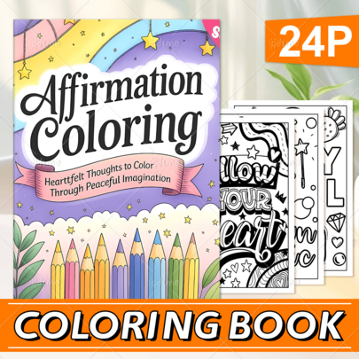 Affirmation Bold & Easy Malbuch für Erwachsene, positive Zitate, herzliche Worte, Wolke, Stern, Regenbogen, Großdruck, einfache Linienkunst, sanft, beruhigend, entspannend, Stressabbau, Malvorlagen für Frauen und Hobby-Liebhaber, 120 g/m² dickes Innenpapier
