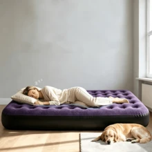 Extra Large Inflatable Mattress, Outdoor Air Mattress, Home Mattress, 38.98 Inch Portable Air Mattress, PVC Material, Lightweight Air Bed, Suitable For Camping, Home And Guest Hosting - A - View 5