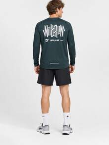 Kaos Lengan Panjang Nike Crew Neck Bergambar Cepat Kering, Hijau Tua, Pria - Hijau tua - View 7