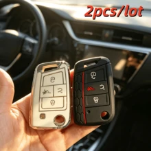 2pcs/Lot Durable Remote Car Key Case Cove For For VW Polo 2016 2017 Golf 7 MK7 For Octavia Combi A7 Case Blank Smart Key Shell Protector - Multicolor - View 2