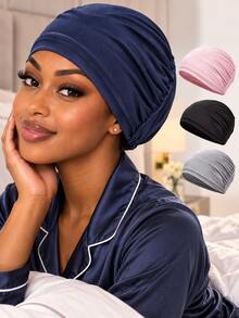 Solid Color Wide Brim Design Women's Pullover Fashion Elastic Beanie Casual Maternity Hat - Multicolor - View 1
