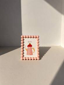 6 Inch Cute Beaded Plastic Photo Frame, Cute Desktop Photo Frame, Decorative Photo Frame Display Stand, Home Decor Ornament | Desktop Photo Frame, Rustic Style Desktop Decor, Modern Home Decor, Preset Photo Paper Style (Random) - Multicolor - View 11