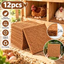 3/7/12pcs Coconut Palm Bedding Mats, Moisture Resistant & Insulating Nesting Pads For Hens, Birds, Rabbits, Reptiles & Hamsters, Reusable Poultry Bedding Material For Egg Production, Natural Nesting Box Liners For Chicken Coops & Pet - A - View 2