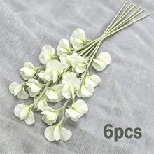 3件/6件裝逼真人造甜豌豆花，栩栩如生仿真鐵絲筷花束，婚禮訂婚塑料花卉裝飾，居家裝飾人造植物，高品質抗氧化耐用，工藝精湛，適用於婚禮布置、新娘花束、花園、庭院與家居裝飾，情人節、復活節、母親節、父親節最佳禮物 - 彩色 - 查看 17