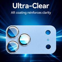 CASECOPS 2 piezas Protector de lente de cámara compatible con iPhone 18 Pro Max/18 Pro, resistente a roturas, fuerte adhesión, compatible con fundas de teléfono, protector de pantalla de cámara trasera de vidrio templado de metal, azul glaciar - Celeste - Ver 7