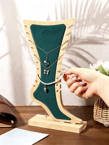 1pc Multi-Specification Creative Bamboo Wood Jewelry Display Stand / Necklace Bracelet Anklet Display Rack, Suitable For Live Streaming Display, Store Wholesale, Desktop Storage Jewelry Display Stand, Home Storage Display Rack - Multicolor - View 2