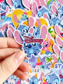50pcs Disney Stitch Cartoon Pattern Stickers, Self-Adhesive Asymmetrical Shaped Stickers, Suitable For Scrapbooking And Notebooks - Ideal Christmas Gift - Multicolor - View 7