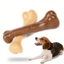 1pc Pet Realistic Bone Chew Toy, Yellow+Brown Dual Color, Suitable For Large, Medium And Small Dogs - Multicolor - View 6