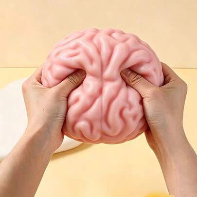 Tachimi 1pc Realistic Brain Texture Squeeze Ball, 13cm Crunchy Soft Squishy Toy, Soft Candy Squeeze, Soft And Fluffy, Party Gift For Kids, Decoration, Good Stuff In Party Favor Bags, Fingertip Toy, Clay Toy, Game Gift, Children's Educational Game, Scotty, Fun Game, Group Toy Game