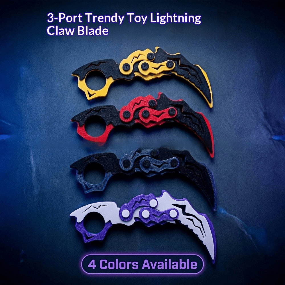 3D Printed Claw Blade Fingertip Toy, Stress Relief Collectible Toy, Finger Spinner Fidget Toy