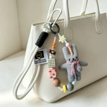 New Cute Rabbit Pendant Cartoon Animal Keychain Backpack Hanging Ornament Bag Charm Accessory, Fashionable Gift For Women, Saudi National Day Supplies, Bag Decoration, Love Amulet - Multicolor - View 3