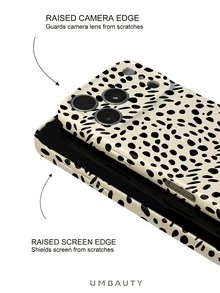 UMBAUTY 1pc Beige Background With Asymmetrical Spotted Pattern Design, Compatible With Phone 18 Pro Max, Fits Apple 18/17/16/15/14/13/12/11 Pro Max/Plus/Mini 17e, Full Coverage High-Definition Printed Soft Shell Phone Case, Screen/Lens Raised Protection, Unisex, Ideal Gift For Girlfriend On Halloween, Valentine's Day, Easter, Wedding Season And Birthday - Multicolor - View 4
