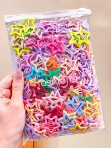 100/50/30/10pcs Cute Y2K Star Hair Clips, Colorful Hair Accessories, Basic Hair Clips, Suitable For Girls, Daily School, Party, Sports - Multicolor - View 5