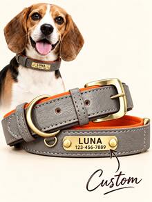 Personalized PU Leather Dog Collar, Ideal Gift For Pets, Family, Friends And Pet Lovers, Pet Collar, Christmas Gift, Dog Mom Gift - Red - View 8