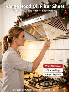 Range Hood Filter Sheet, Kitchen Grease Absorbing Paper, Disposable Oil Filter Paper, High Temperature Resistant And Flame Retardant, Traps Cooking Grease To Keep Your Range Hood Clean. Suitable For Home Kitchen During Daily Cooking - Multicolor - View 2