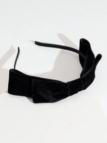 1PC Women's Double Bow Headband Hairband Headwear, Suitable For Daily Work Festival Party Matching - Black - View 5