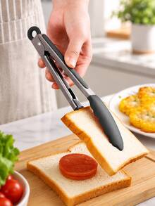 Set Penjepit Dapur Stainless Steel 3 Buah, Penjepit Makanan Ukuran Besar, Sedang, dan Kecil dengan Ujung Silikon Anti Selip dan Cincin Gantung, Penjepit Masak Multifungsi untuk Memanggang, Steak, Salad, Membakar, BBQ, Menyajikan, dan Aksesori Dapur Rumah Tangga - MultiWarna - View 10