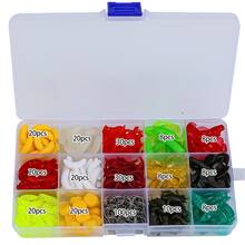 201PCS/322PCS/330Pcs Lure Tackle Box Accessories Kit, Value Soft Lure Combo Full Set With Iseama Hooks 15 Compartment Box, Christmas Gift For Anglers - Multicolor - View 5